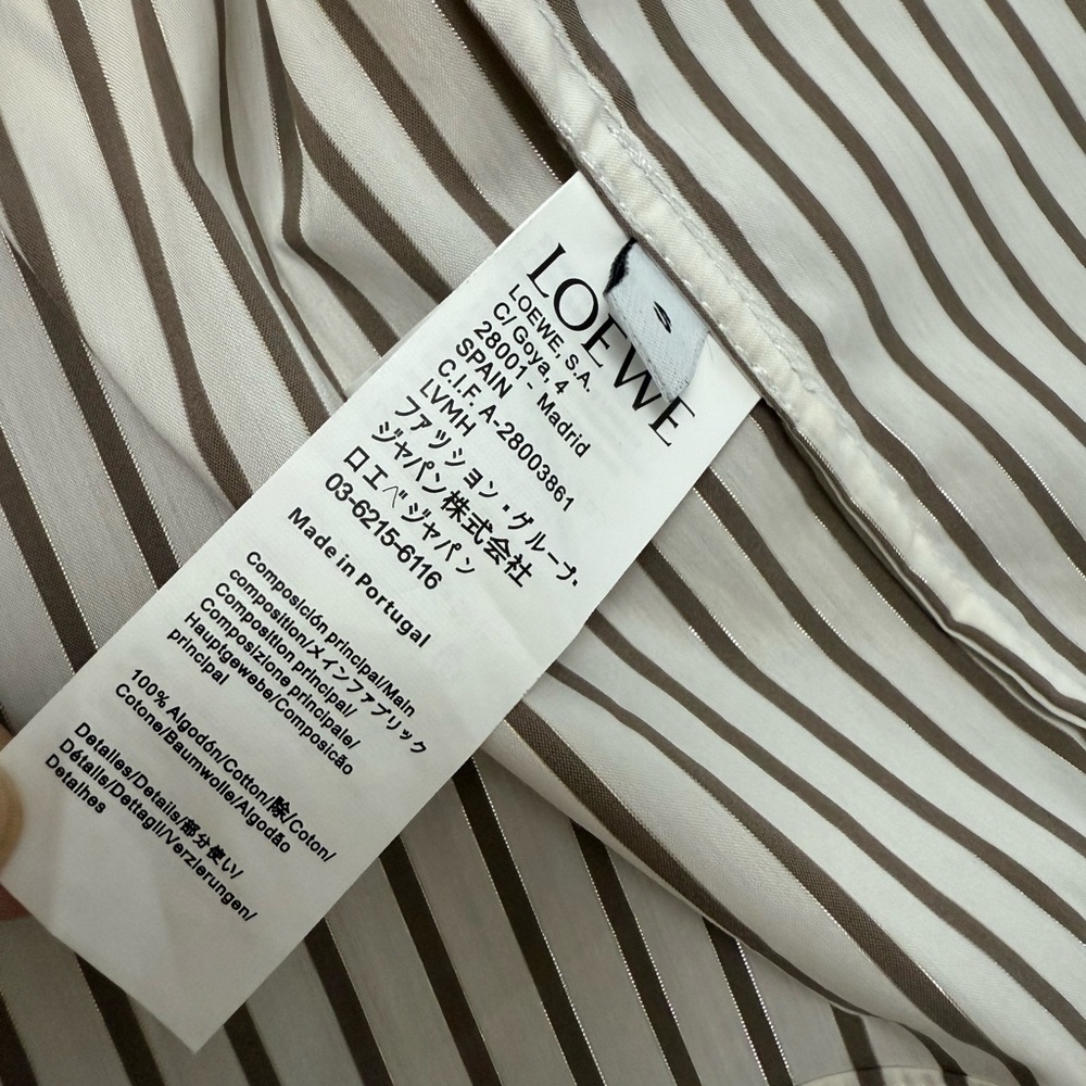 Loewe Brown and White Striped Button Down Shirt - Picture 5 of 6